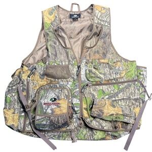 Mossy Oak Vest Mens Large Turkey Hunting Leaf Camo Padded Back